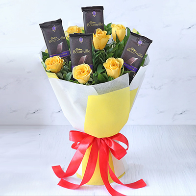 "Yellow Roses with Bournville Chocos Bouquet (Krish) - Click here to View more details about this Product
